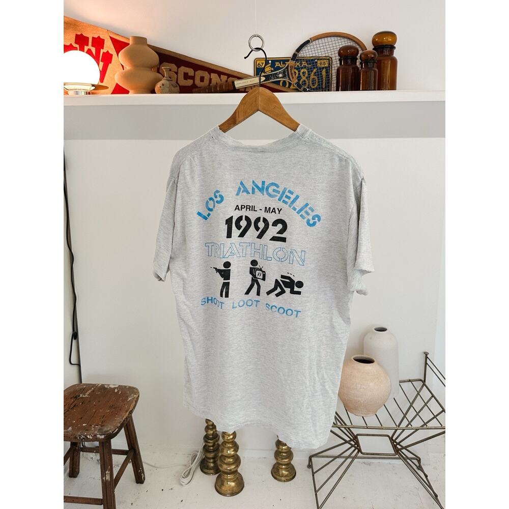 Vintage Los Angeles 1992 Riot Triathlon Shoot Loot Scoot Single Stitch T-Shirt L